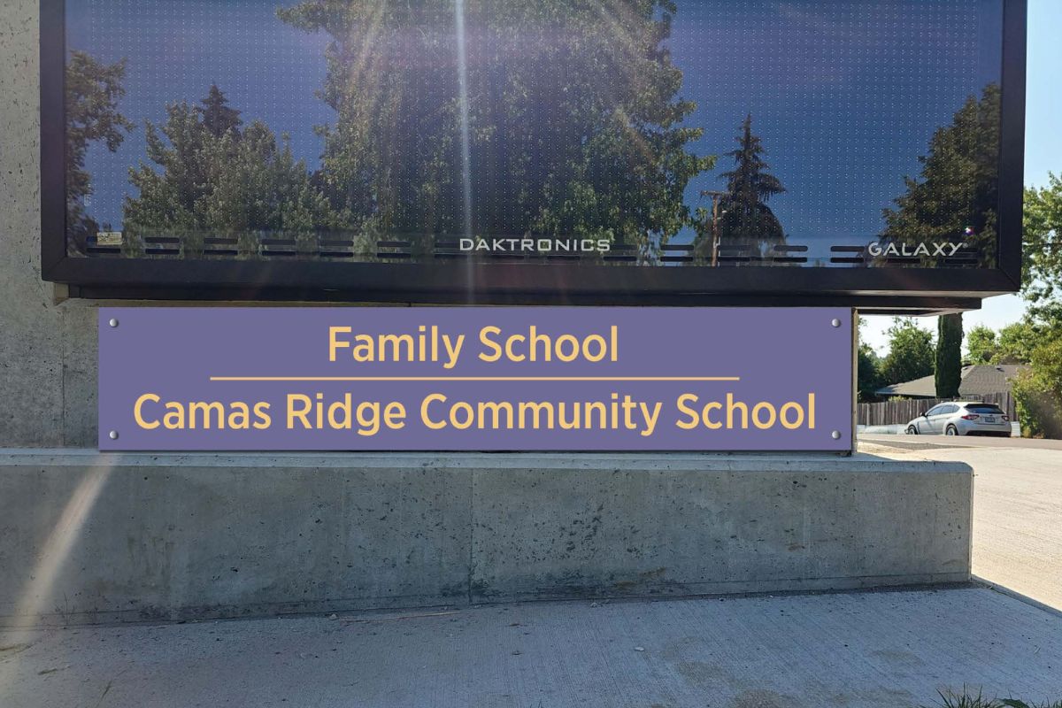 Photo rendering of new sign for co-located school building